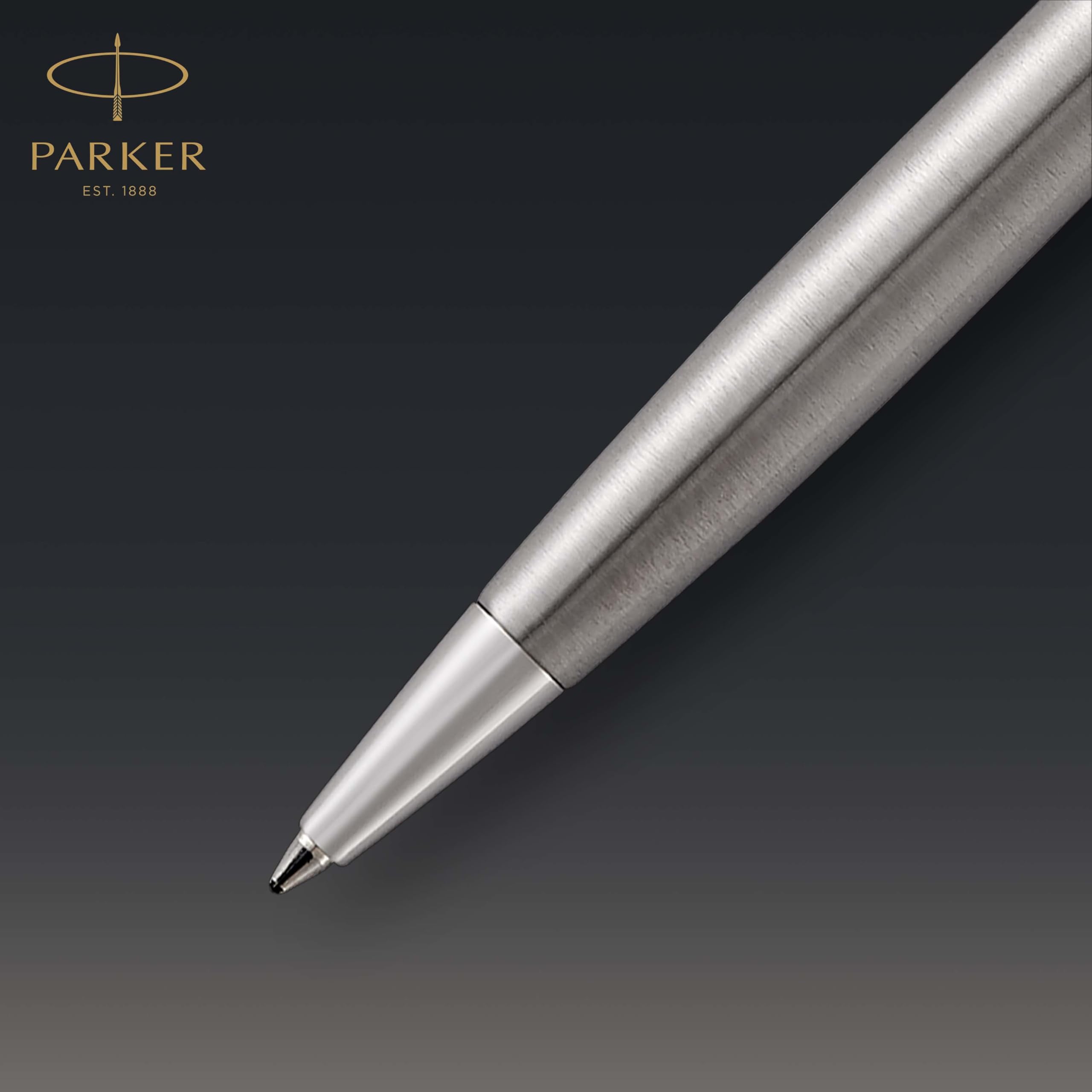 Parker Sonnet Ballpoint Pen | Stainless Steel with Gold Trim | Medium Point | Handwriting Pens & Stationery Supplies | Black Ink | Gift Box