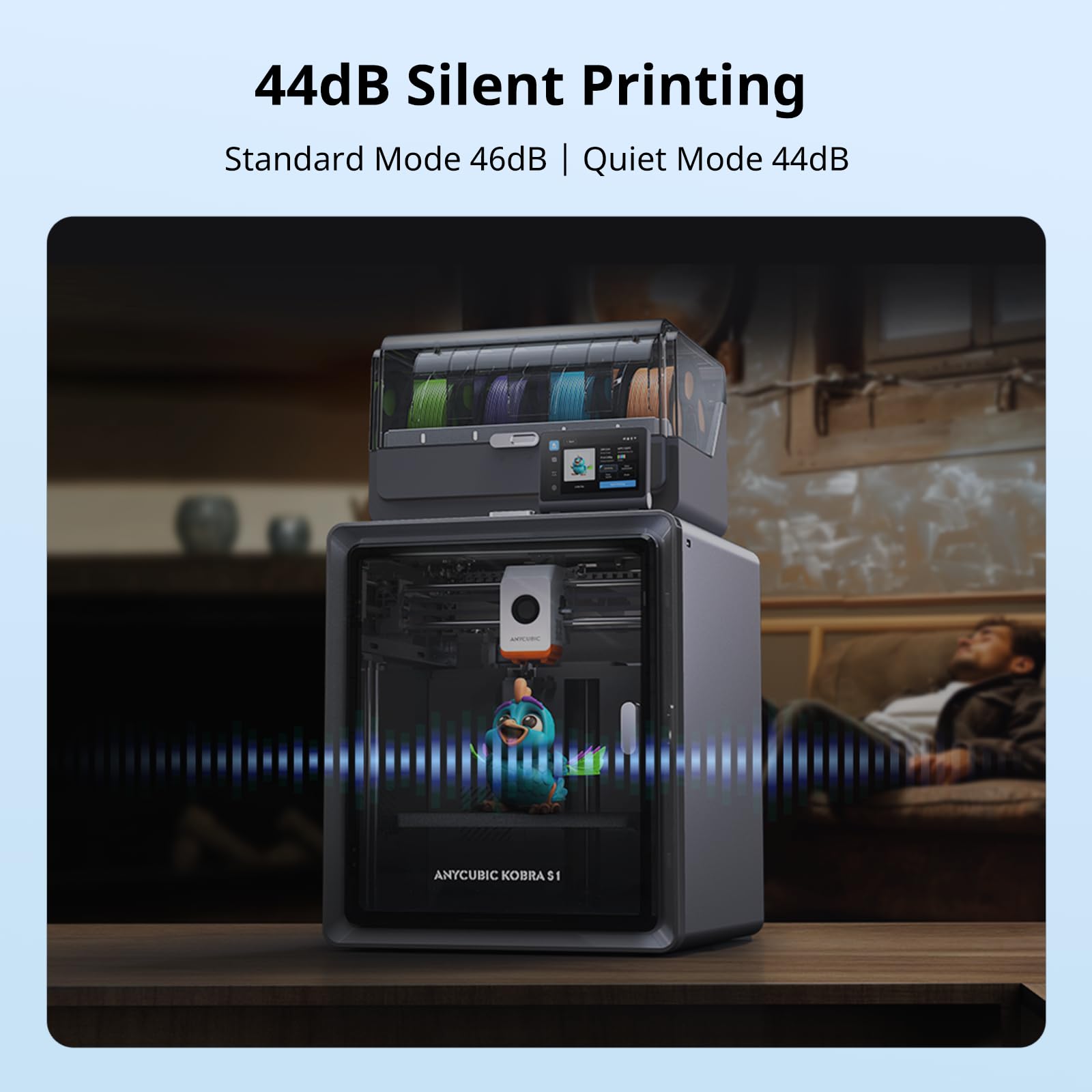 ANYCUBIC Kobra 3 V2 Combo 3D Printer, 600mm/s Fast Printing FDM 3D Printer, Multicolor Printing Up to 8 Colors, Active Drying, Upgraded Auto-leveling, Print Size 255x255x260mm, Realize Smooth Printing