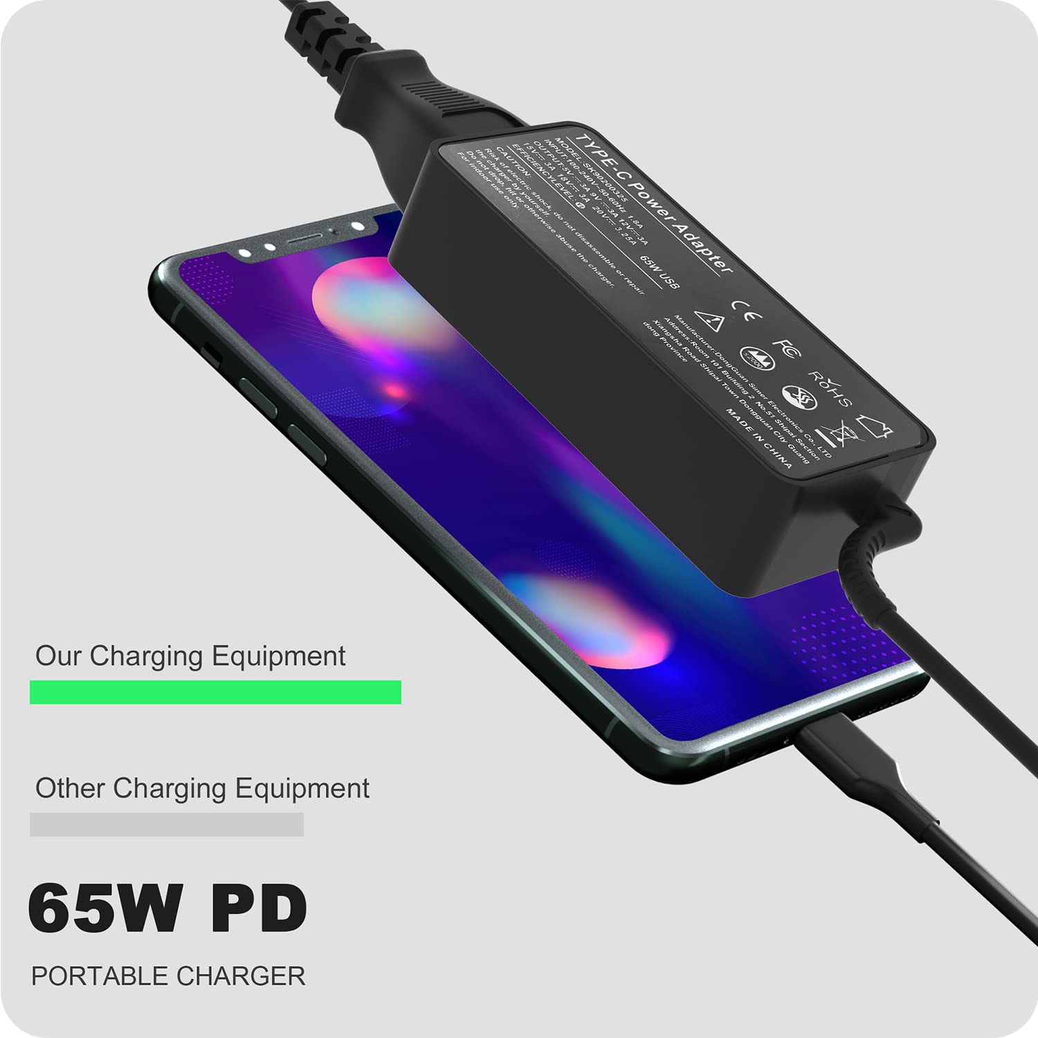 Jeestam 65W USB C Laptop Charger Compatible with HP EliteBook Elite Spectre X360 X2 830 1030 1040, Envy 11 13 14 15, Omnibook, Chromebook, Elite x2,ProBook 430 G6 G7 G8, for Office, School, and Family