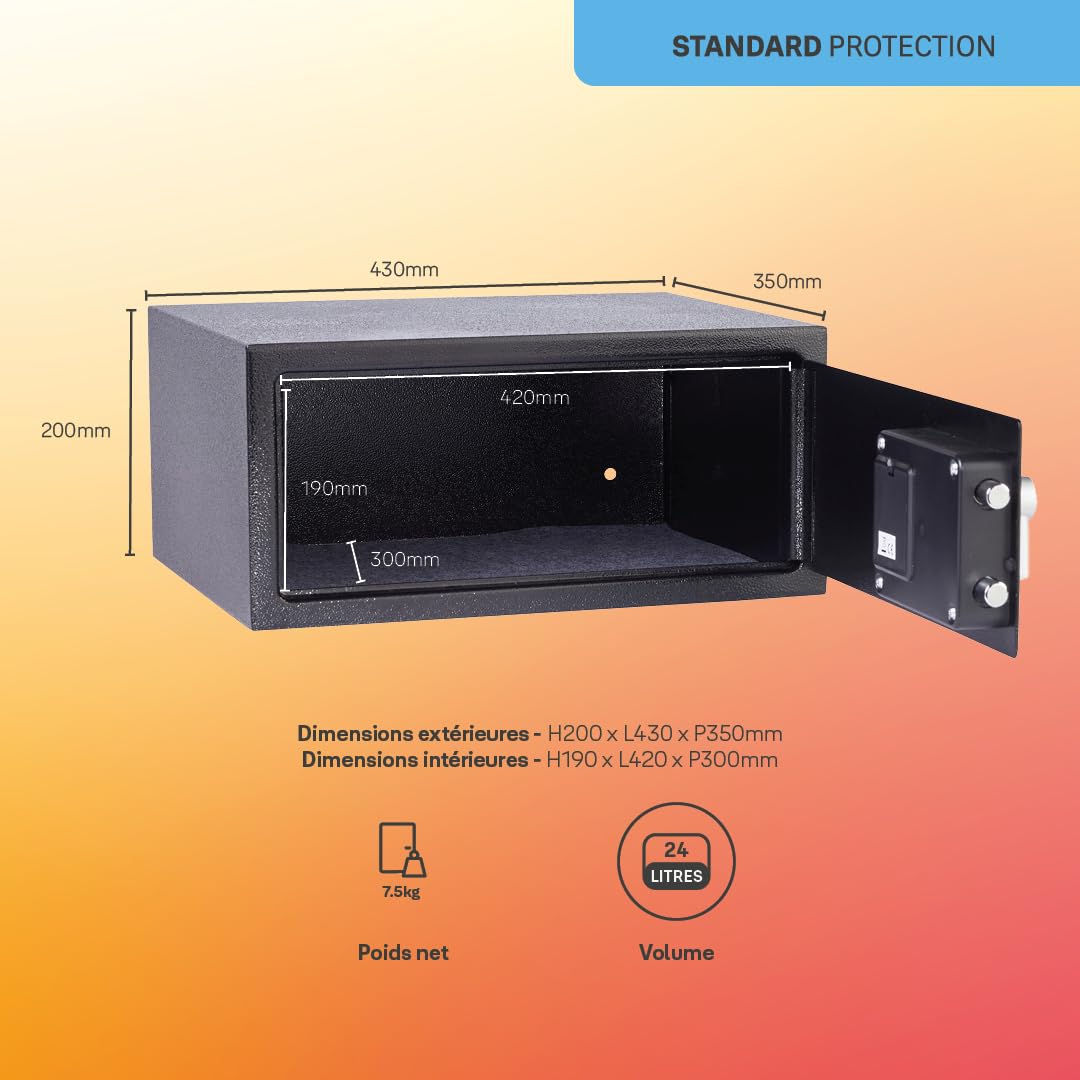 Yale - Electronic Alarmed Safe Laptop - Standard Security - YLC/200/DB2