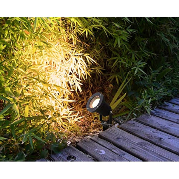 4 Pack GU10 Outdoor Garden Spike Ground Mount or Watt Light IP65 Matt Black SPBLK04