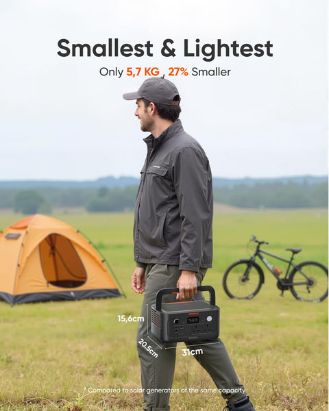 Jackery Explorer 500 v2 Portable Power Station, 230V/500W Pure Sine Wave Solar Generator, 500W AC Output Power Station, 512Wh LiFePO4 Lithium Camping Battery Backup for Picnics, Fishing, Travel