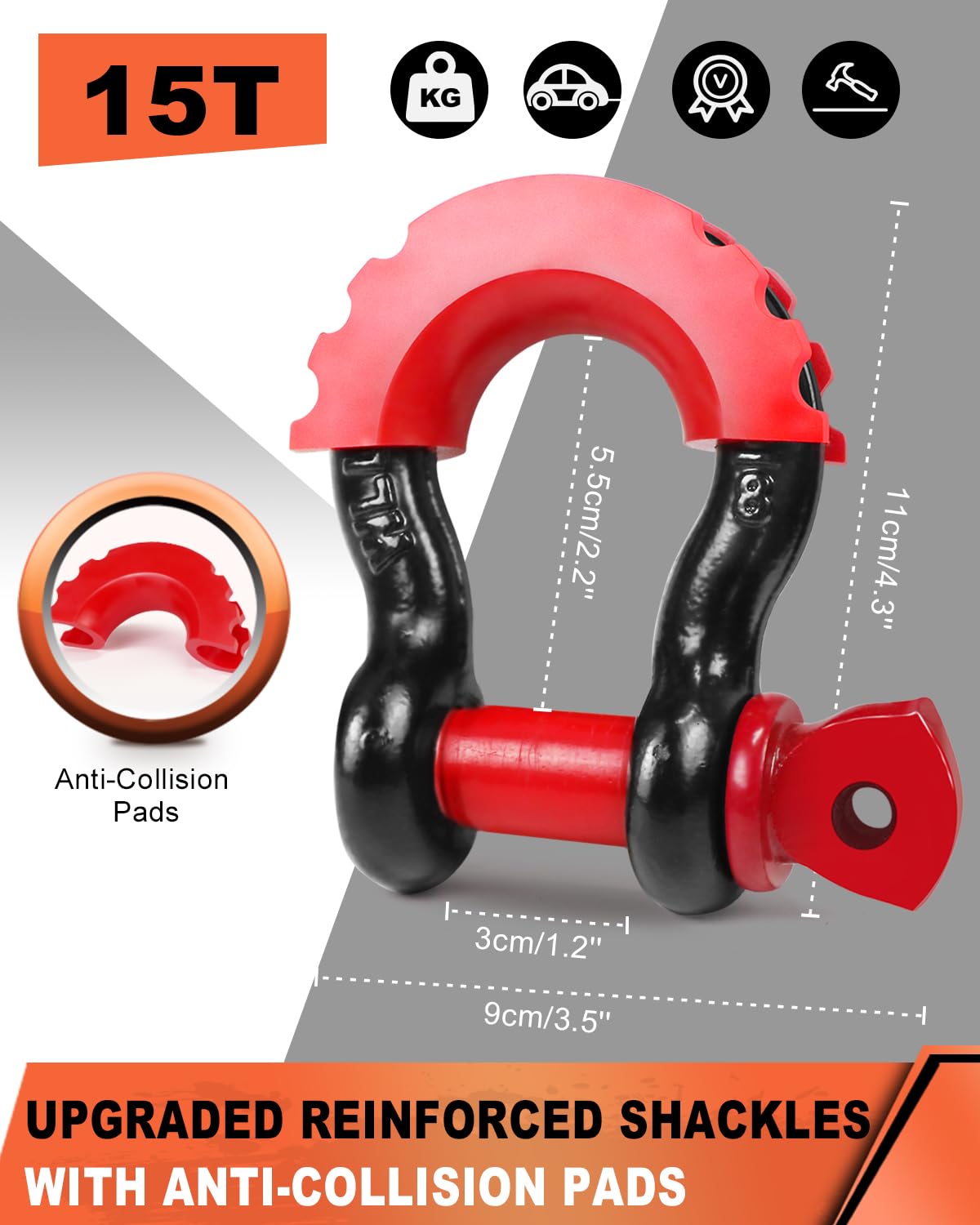 MAIKEHIGH Towing Rope 15 Ton (33,700 Lbs), 6M x 7.6cm Off-Road Recovery Tow Strap with 2 Gloves for Car, Truck, SUV, Snow (Green)