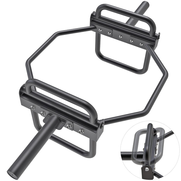 Kipika Barbell Olympic Trap Bar, Hex Bar, Shrug Bar, Deadlift Bar with Stand and Folding Handles for Olympic Weight Lifting, Shrugs, Squats, Solid 2