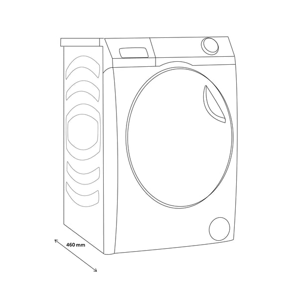 Haier I-Pro Series 7 Plus HWD100-BD14979NU1 Freestanding Washer Dryer, Max. cotton filling capacity 10 kg, 1400 RPM, Direct Motion Motor, Anti-Bacterial Treatment, White, 60x62x85 cm