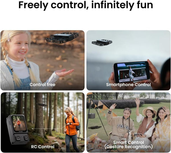 HOVERAir X1 Drone with Camera, Self-Flying Camera Drone with Follow Me Mode, Foldable Mini Drone with HDR Video Capture, Palm Takeoff, Intelligent Flight Paths, Hands-Free Control Black (Combo Plus)
