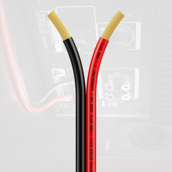 Piwaal 14AWG Spool 2.0mm² 25 ft Per Spool 14 Gauge 2Parallel Wire (Red 7.62M Black 7.62M) Bare Copper Wire for LED Strips/Bulbs/Lamps.