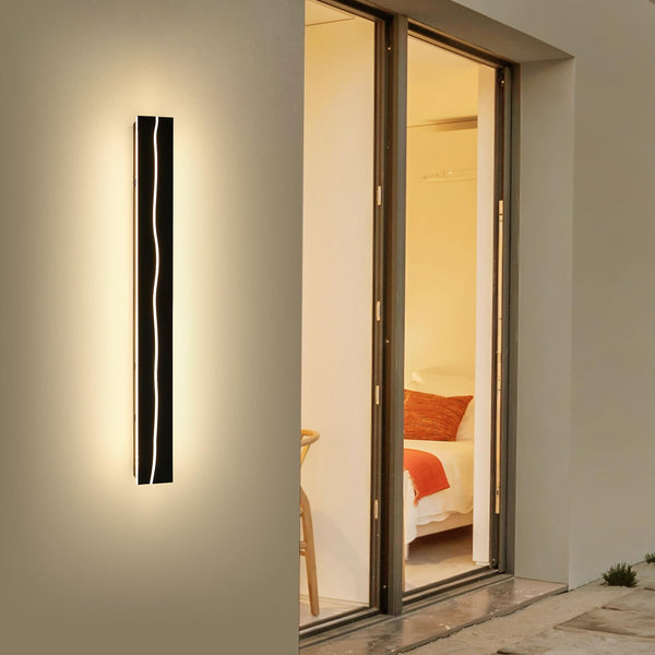 Mikeru 6500k Cool White Outdoor Wall Light, 150cm Modern Porch Wall Light, LED Vertical Long Acrylic Garden Fixture, IP65 Waterproof for Balcony, Living Room, Garage, Patio