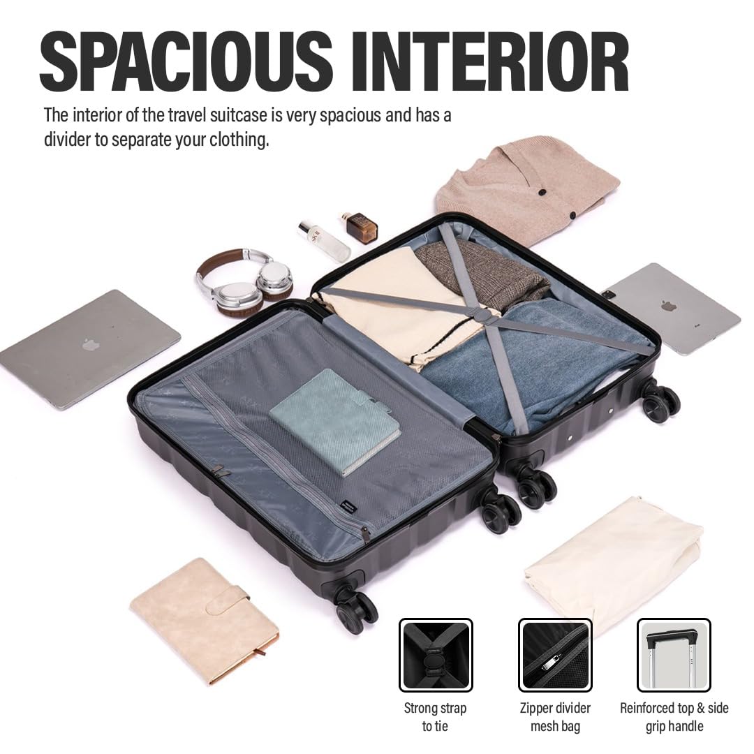 ATX Luggage Suitcase Large on 4 Dual Spinner Wheels Super Lightweight ABS Hard Shell Hold Check in with Built-in TSA Lock (Orange, 110 Liter)