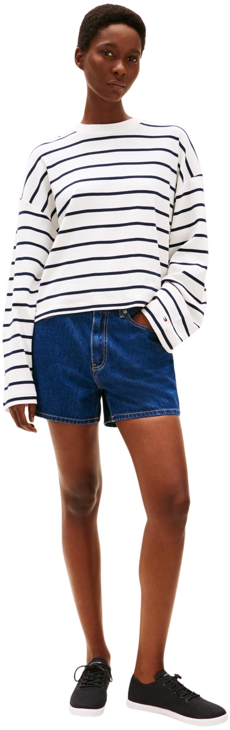 Tommy Hilfiger Women's Canvas Lace Up Sneaker Fw0fw08641 Low Top