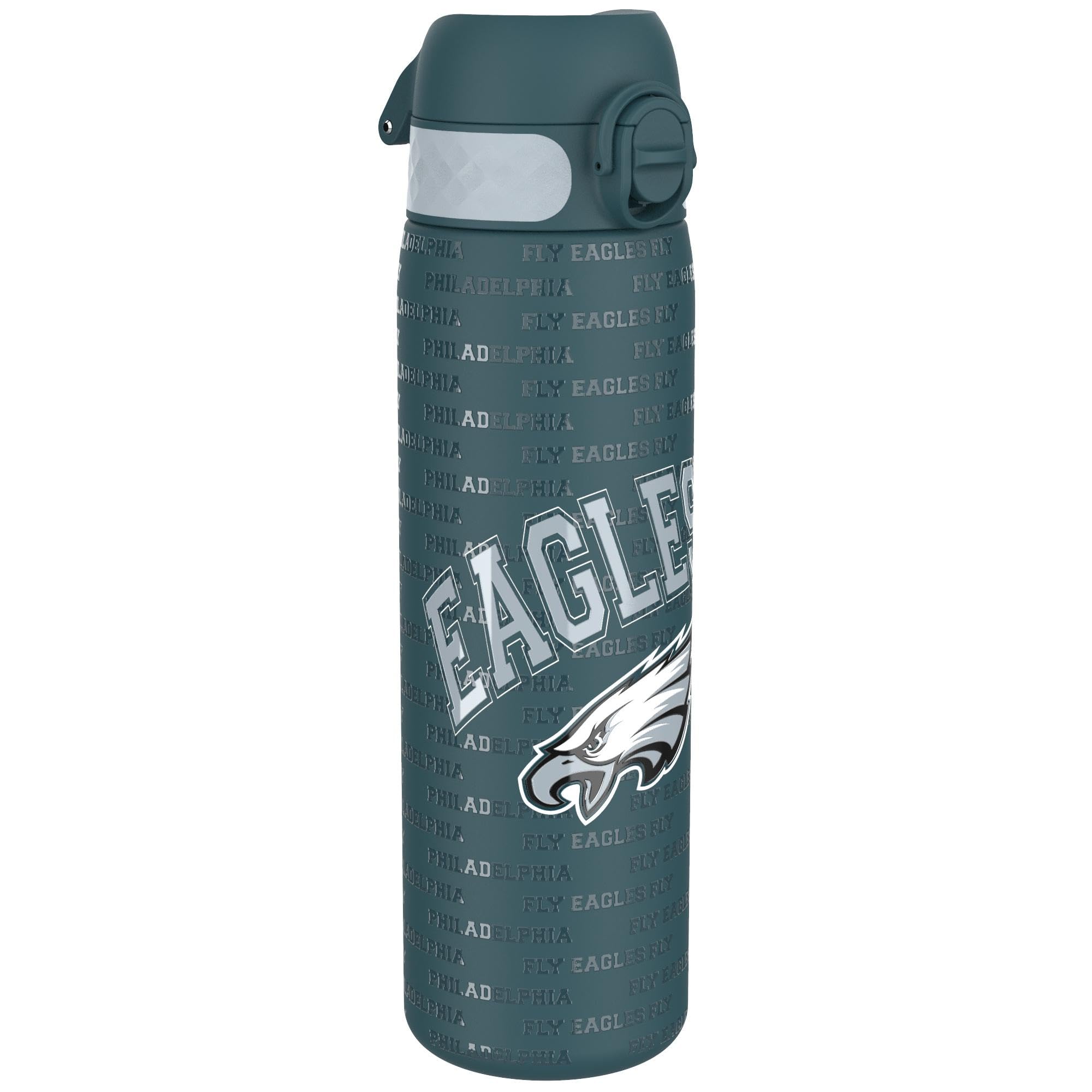 Ion8 NFL Jaguars Lightweight Steel Water Bottle, 600 ml/20 oz, Non-Insulated, Leak Proof, Easy to Open, Secure Lock, Dishwasher Safe, Flip Cover, Fits Cup Holders, Metal Water Bottle