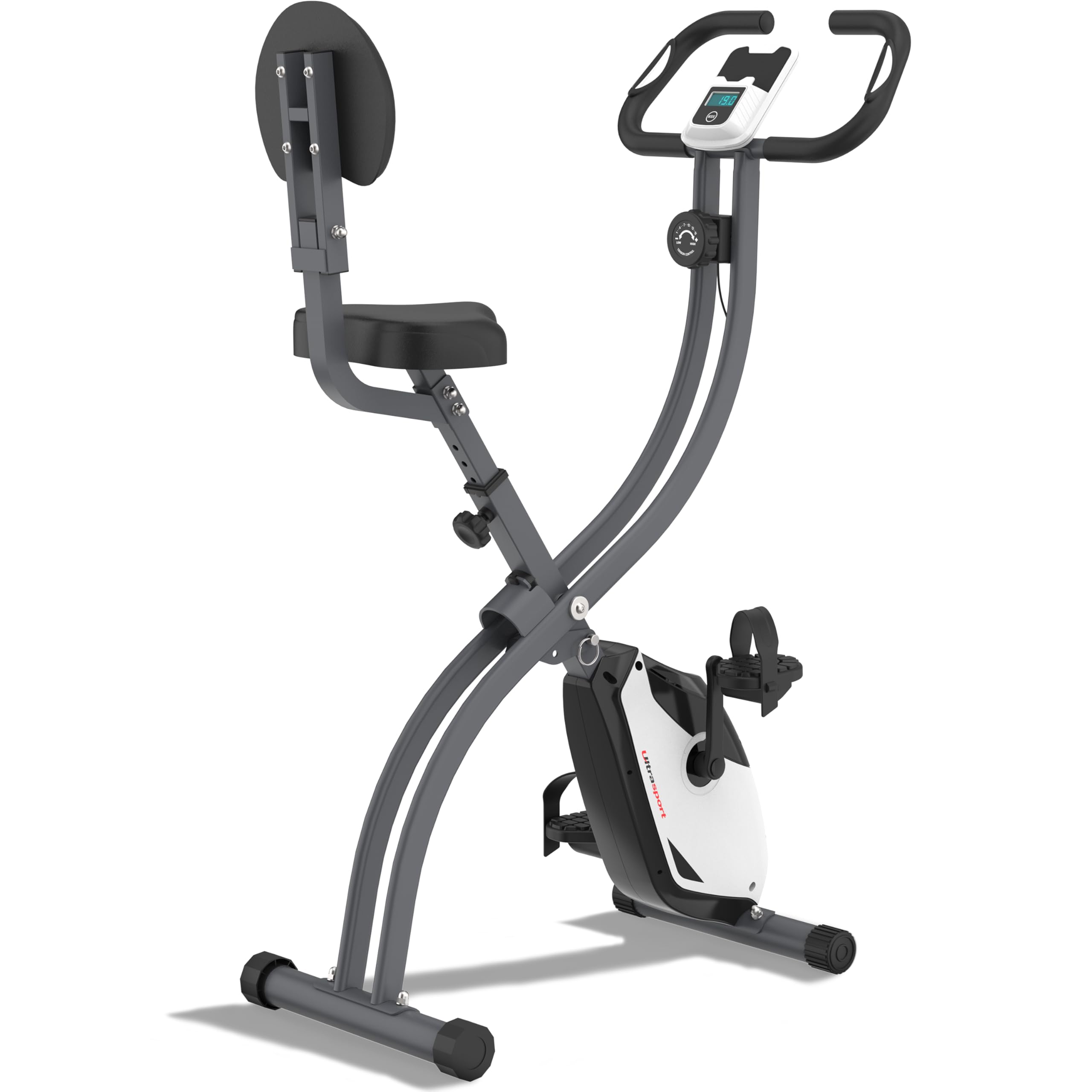 Ultrasport F-Bike Folding Exercise Bike 286 lbs Capacity, Extra Silent with Relax Foam Seat I Exercise Bikes for Home Use, Exercise Bike Foldable, Indoor Bike, Stationary Bike