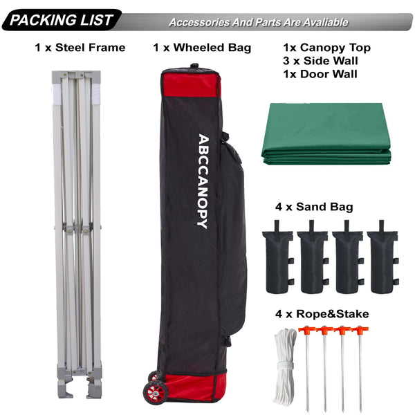 ABCCANOPY 3x6M Pop Up Gazebo Canopy Commercial Tents Market stall with 4 Removable Sidewalls and Roller Bag Bonus 4 Weight Bags (Grey)