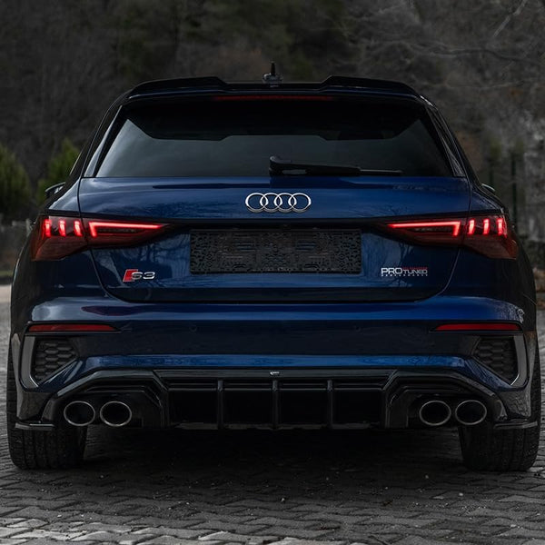 Oneway Roof Spoiler compatible with Audi A3/S3/RS3 (8Y) Sportback 2020-2024 - Gloss black