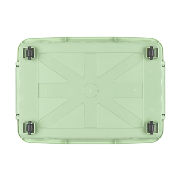 Cetomo 55L*3 Storage Boxes with Wheels, Plastic Storage Box with Lid, Latching Buckles, Click Closure, Stackable, Nesting, Durable Organizer for Home