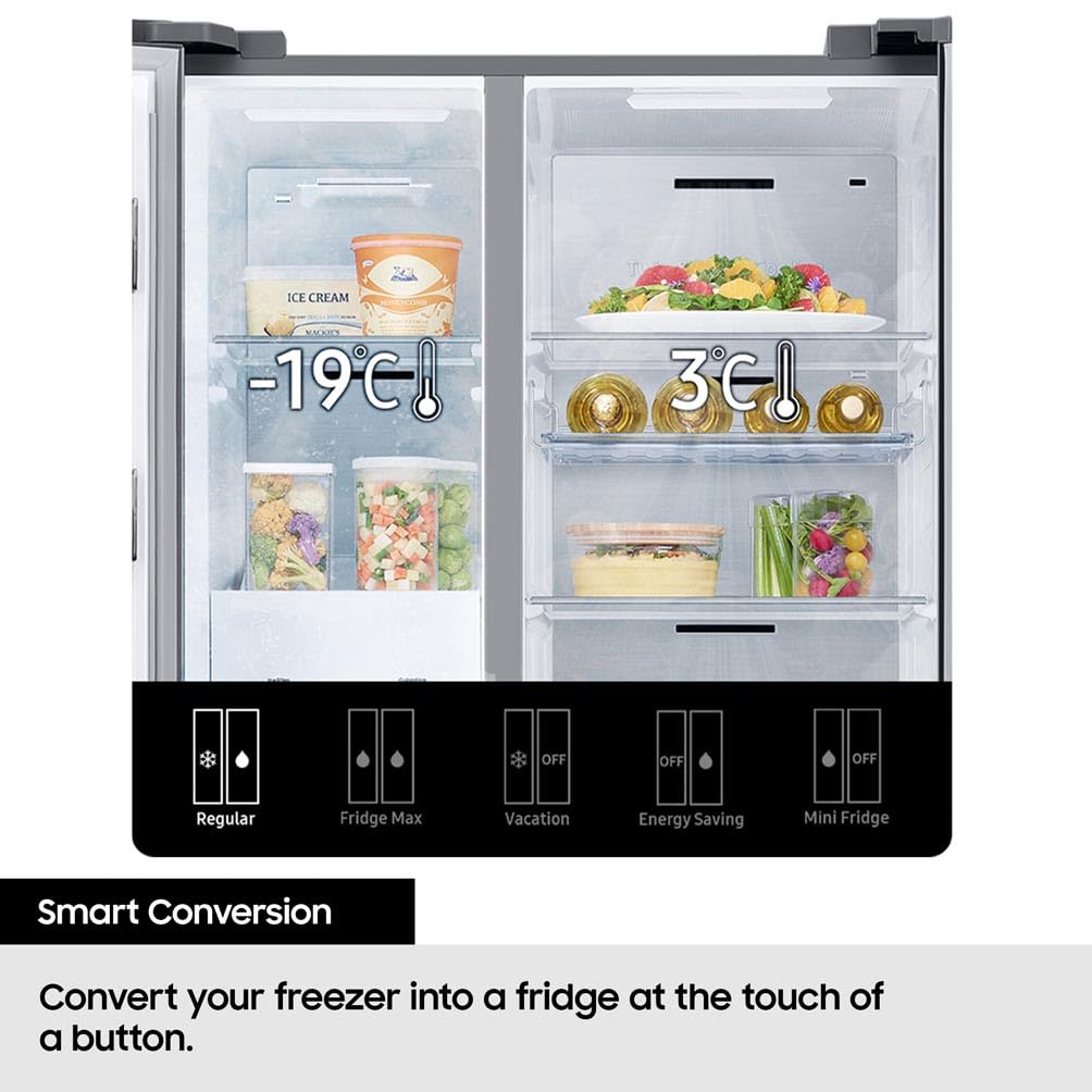 Samsung Series 7 SpaceMax RS70F66KCTEU 634L Smart American Fridge Freezer, Silver