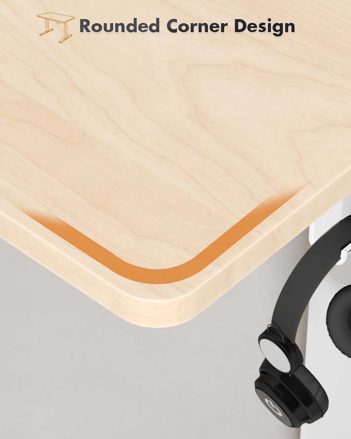 Devoko Electric Standing Desk 120x60cm Sit Stand Table Height Adjustable with Backpack Hook and Memory Smart Pannel, Home Office, White