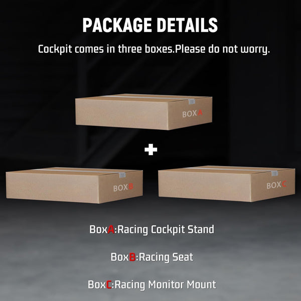 Dardoo Racing Simulator Cockpit with Triple Monitor Stand and Red Seat Fit for Logitech/Thrustmaster/Fanatec T500RS TX G29 G920 G923 CSL-DD, No Steering Wheel,Pedal,Handbrake