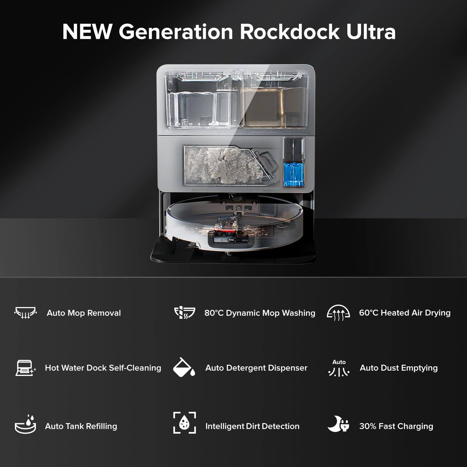 roborock Saros Z70 Robot Vacuum and Mop, OmniGrip Mechanical Arm, AI-Powered, 22,000Pa, 3.14'' Ultra Slim, FlexiArm Riser Technology, AdaptiLift Chassis, Obstacle Avoidance, Multifunctional Dock 4.0