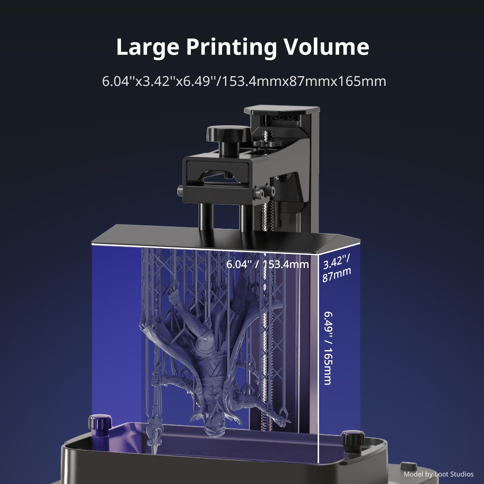ANYCUBIC Photon Mono 4 Resin 3D Printer, 7'' 10K Mono LCD Screen with Stable LighTurbo Light Source, 70mm/h Fast Printing, Print Volume 6.04'' x 3.42'' x 6.49''