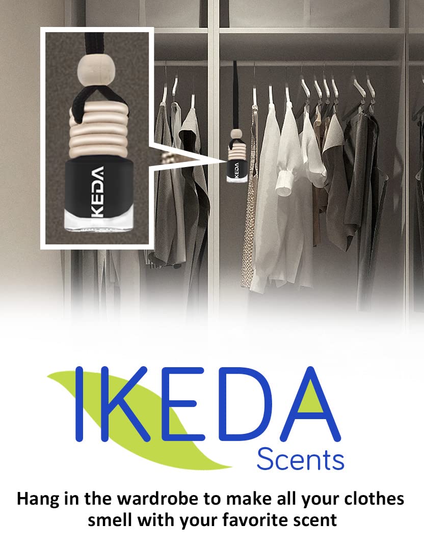 Ikeda scents Ikeda Car Air Fresheners | Automotive Hanging Pendant | Auto Perfume Diffuser with Real Oil | Strong and Long Last Fragrance | Fresh Smell Cover Odours | Car Accessories for Men Women