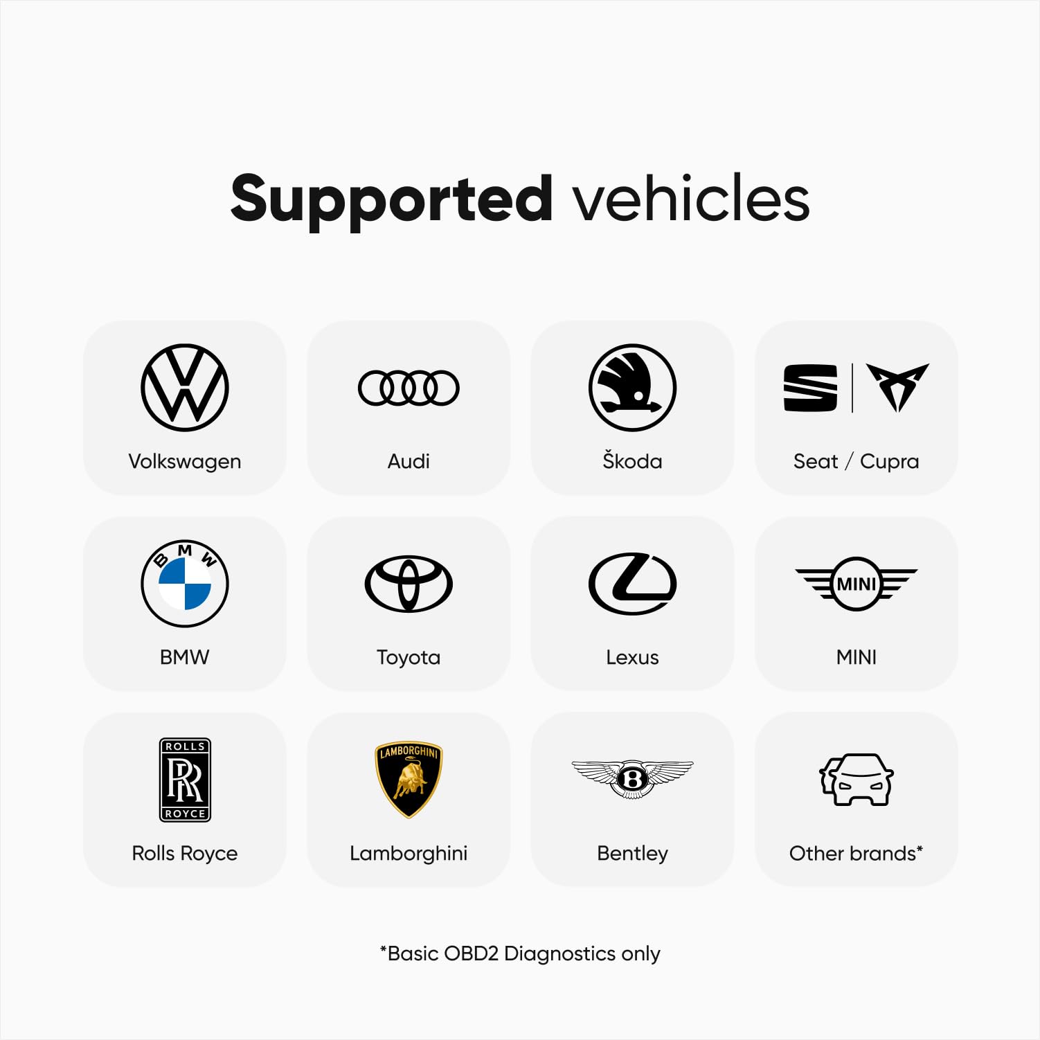 OBDeleven OBD2 Diagnostic Scan Tool, Bluetooth Scanner, Professional code reader for Audi Cupra Seat Skoda Volkswagen BMW Mini