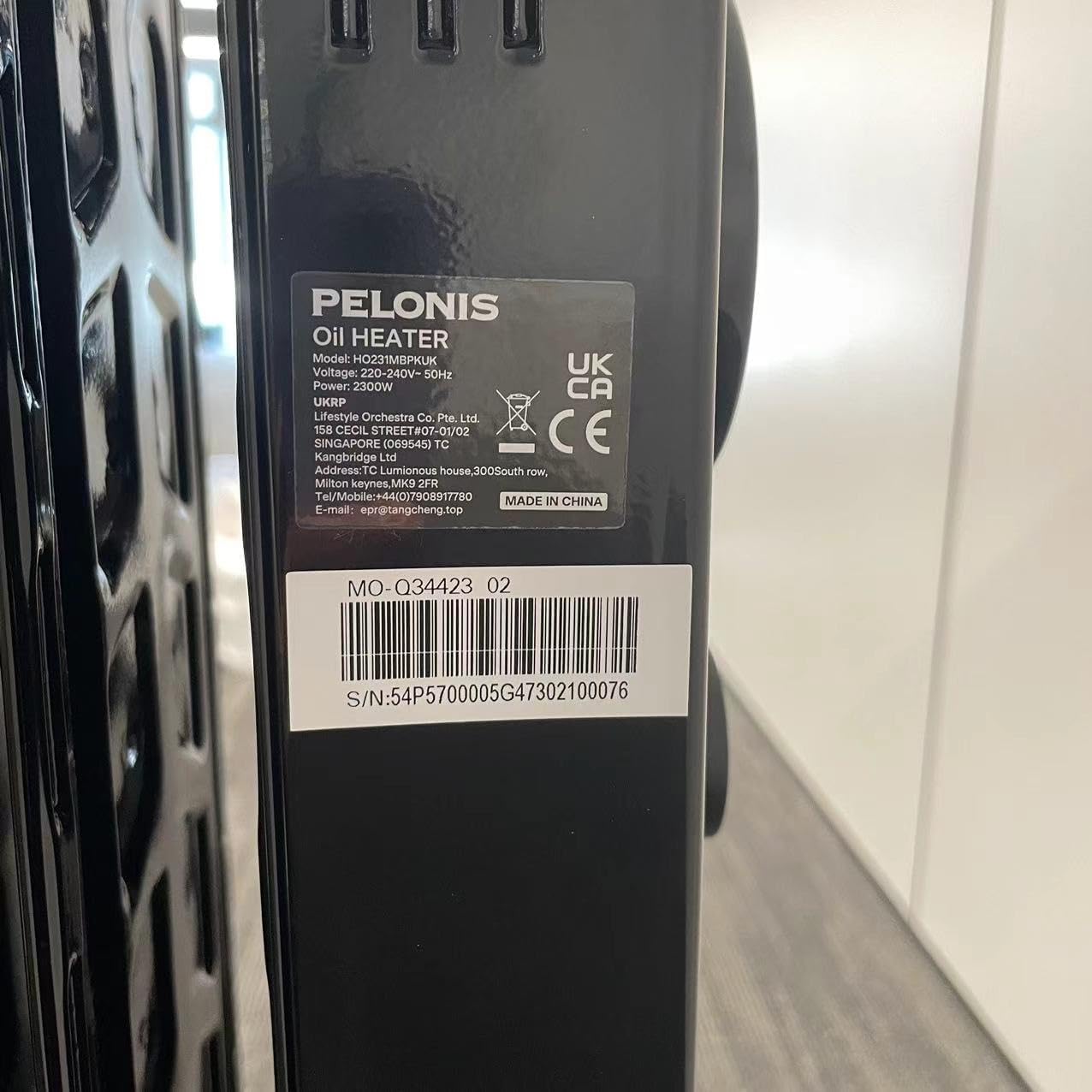 PELONIS Oil Filled Radiator with Adjustable Thermostat, Electric radiator with 3 Heat Settings, Adjustable Thermostat, Tip-Over & Overheat Protection, 11 Fin - Energy Efficient - 2.3kW 215ft²