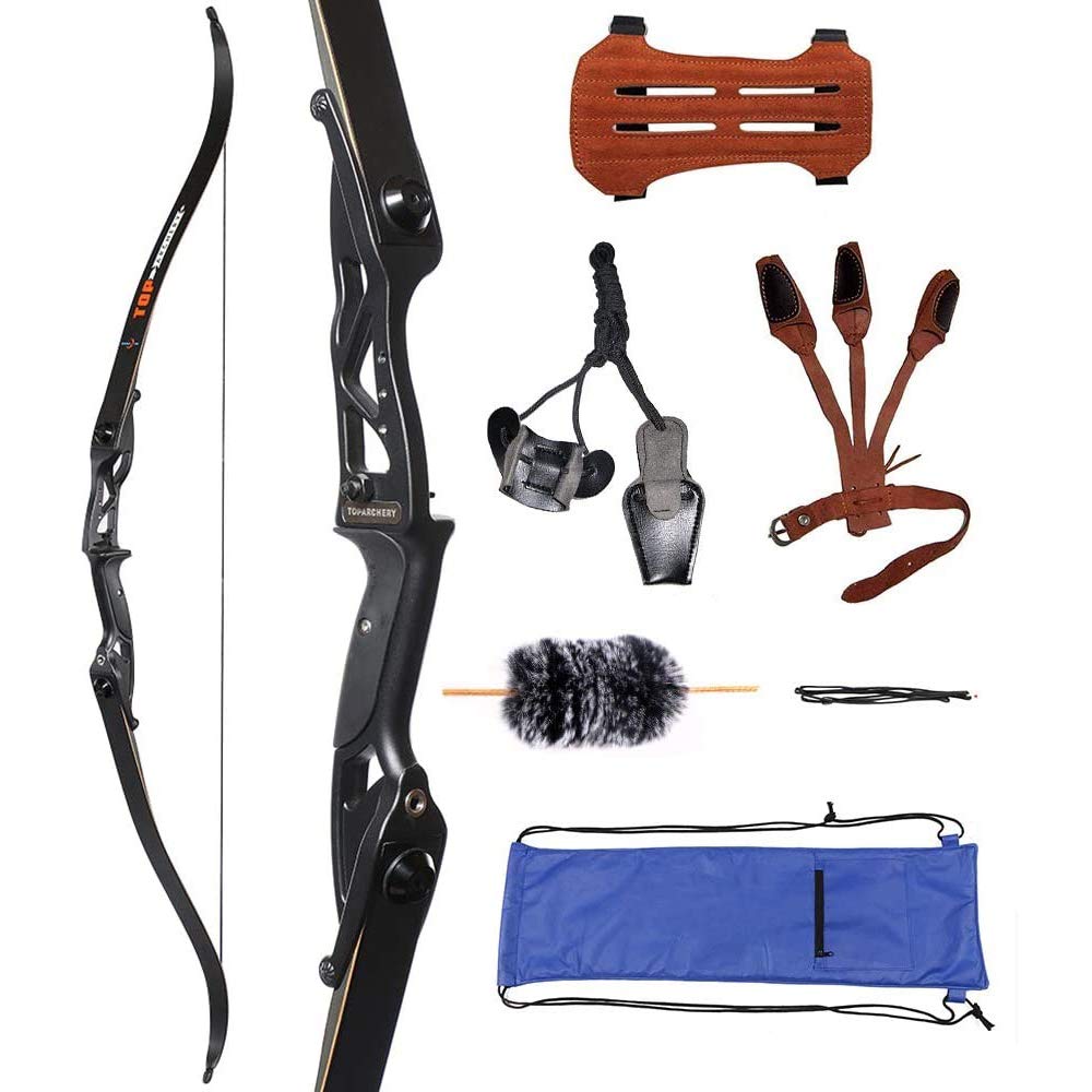 Huntingdoor 56" Takedown Recurve Bow Set Adults Longbow Kit 30-50 lbs with Archery Accessories Metal Riser Laminated Limbs Hunting Bow Target Practice