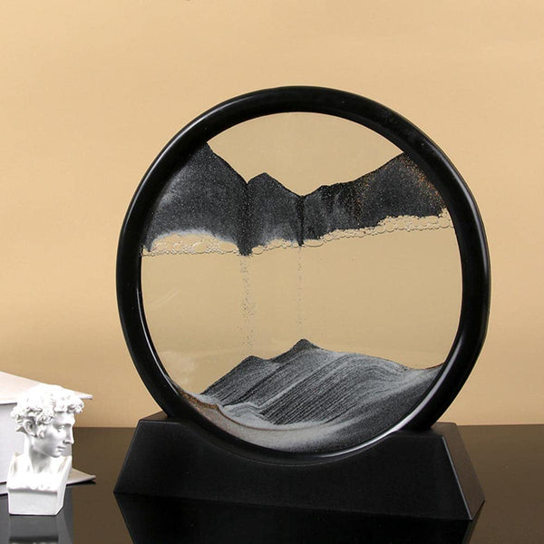 Arthink Moving Sand Art Picture,Liquid Motion 3D Sea Sandscape in Motion Display, Flowing Sand Frame Desktop Art Bookshelves Home Office Decoration(12 inch, Green)