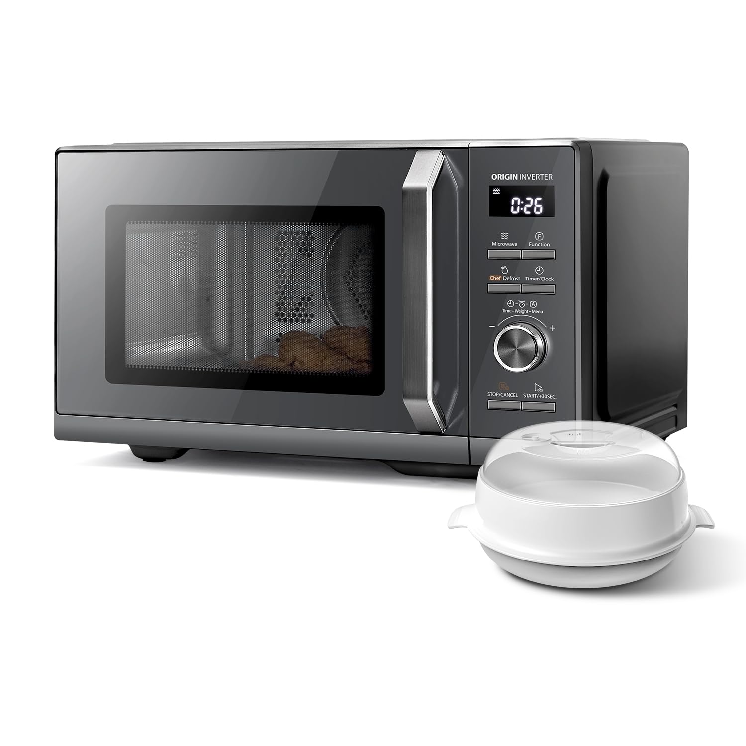 TOSHIBA 26L Air Fry Auto Menu Combo 6-in-1 900W Microwave Oven With Steamer in Morandi Grey, Inverter, Chef defrost, Convection, Combi., Steam, Grill, 10 power levels, 10 Auto Menus, MW3-AC26SFI(MG)