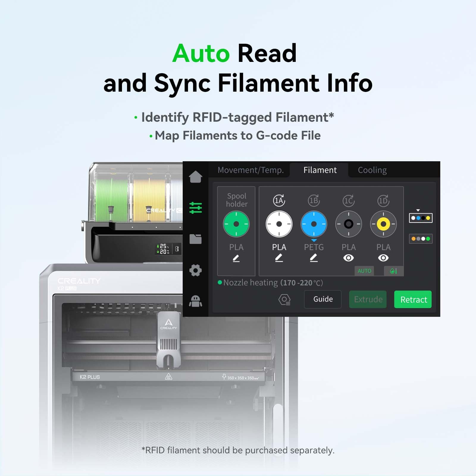 Creality K1C 3D Printer, 600mm/s Fast Speed Clog-Free Extruder Auto Leveling 3D Printers with AI Camera for 300°C Printing,Switchable Silent Mode Reliable Carbon Fiber 3D Printing 220*220*250mm(Black)