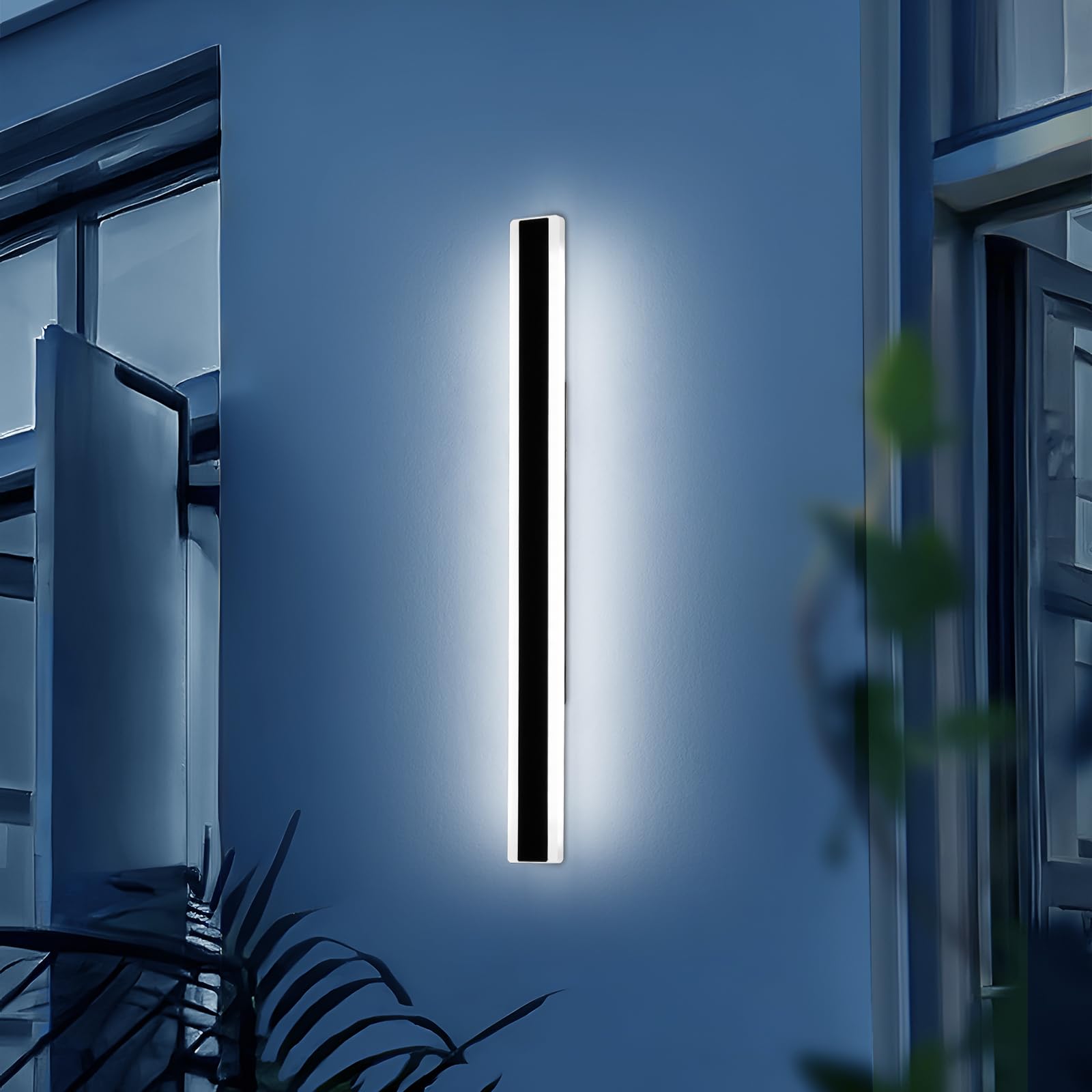Mikeru 6500k Cool White Outdoor Wall Light, 150cm Modern Porch Wall Light, LED Vertical Long Acrylic Garden Fixture, IP65 Waterproof for Balcony, Living Room, Garage, Patio