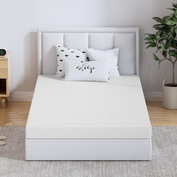 Gwydre Memory Foam Single Mattress,High Density Ventilated Memory Foam Bed Mattress,with Removable & Washable Non-slip Cover (L190-W90-H10)