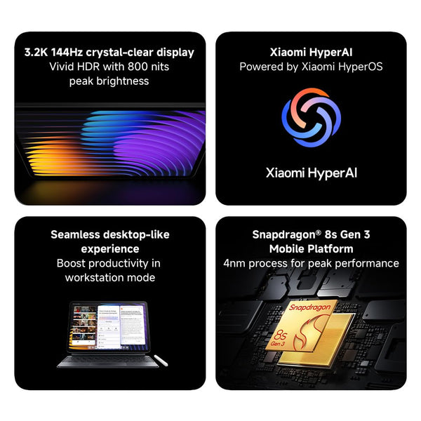 Xiaomi Pad 7 Pro, 11.2 Inch Tablet, 8+256GB, Blue, 8850mAh battery, 67W HyperCharge, HyperAI,2 year warranty(No power adapter included)