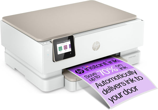 HP ENVY Inspire 7220e All-in-One Wireless Colour Printer | 5 months free Instant Ink limited time only | White | 2-sided printing | Touchscreen | Self-healing Wi-Fi
