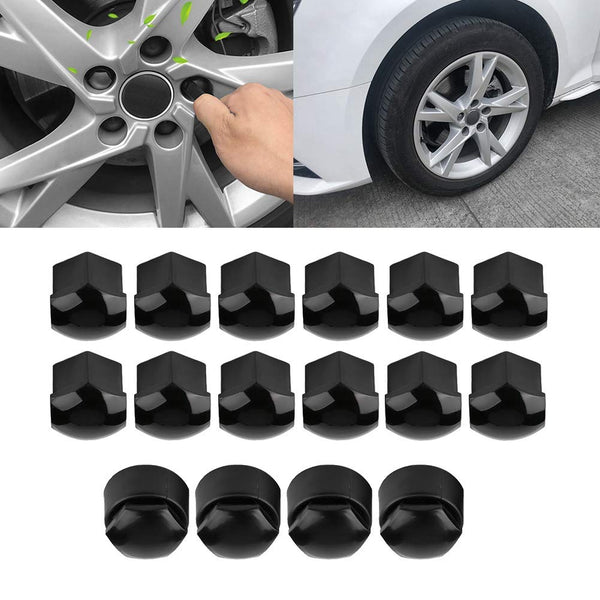 Universal Wheel Nut Cover Protective Bolt s Wheel Nut Rim Cover Anti Dust Stopper Cover 20pcs 17mm Nut Car Wheel Auto Hub Screw Anti theft Cover (Black)