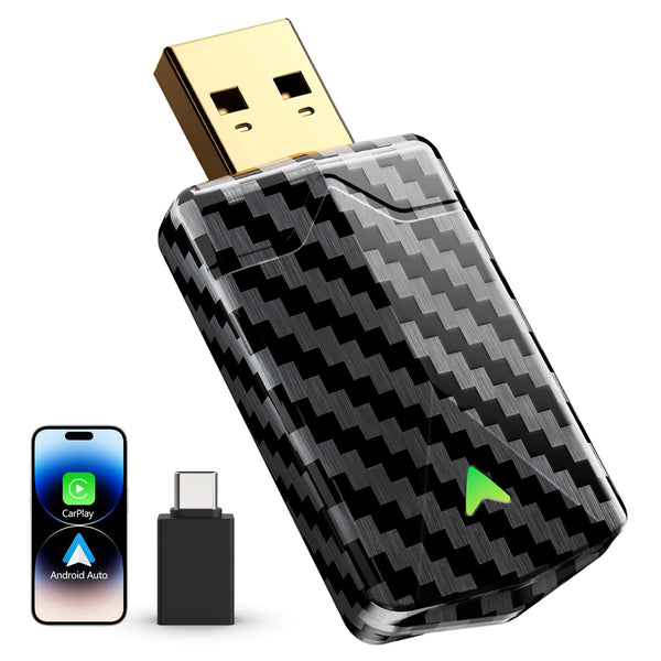 Wireless CarPlay Adapter UK - 2025 Pro Mini Android Auto Wireless Adapter, Fast & Stable Connection, Lower Latency, Easy Setup, Compatible with 2016+ Cars (iOS 10+/Android 10+)