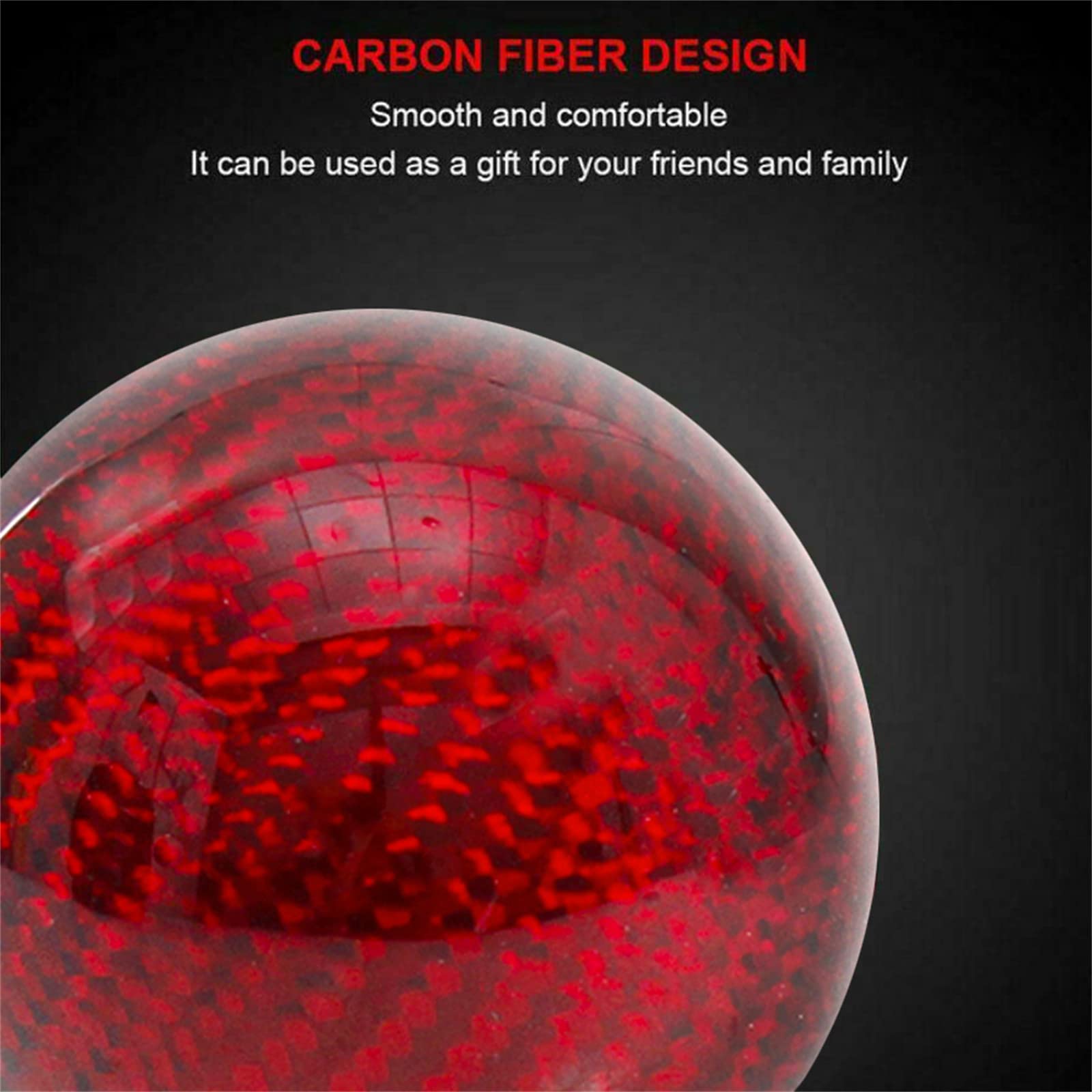muge racing Carbon Fiber Shift Knob Gear Shifter Knobs with 3 Adapter Most Car Decorations Classic,Red-Long