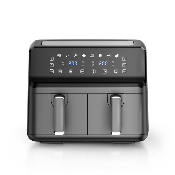 Essen by Keplin 9L Dual Zone Air Fryer - 2700W Energy-Saving Cooker with 6 Cooking Functions - Extra-Large Capacity for Healthy Meals - Roast, Bake, Dehydrate, Crisp - Family Size (9L)