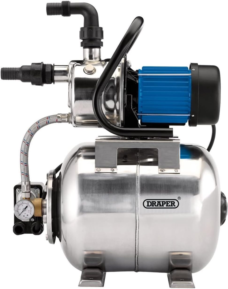 Draper 98915 Stainless Steel Booster Pump (800W), Silver