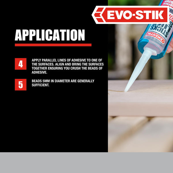 EVO-STIK Sticks Like Sh*t Turbo Adhesive, All Weather, Fast Setting, Extreme Temperature & Movement Resistant, White, 290ml