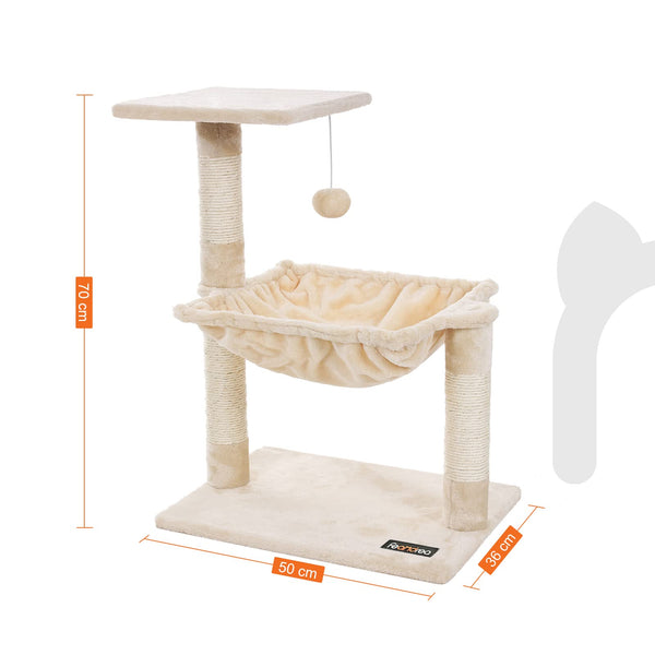 FEANDREA Cats Climb Tree Steady Cat Tree with Plush and Soft Hammock PCT82M