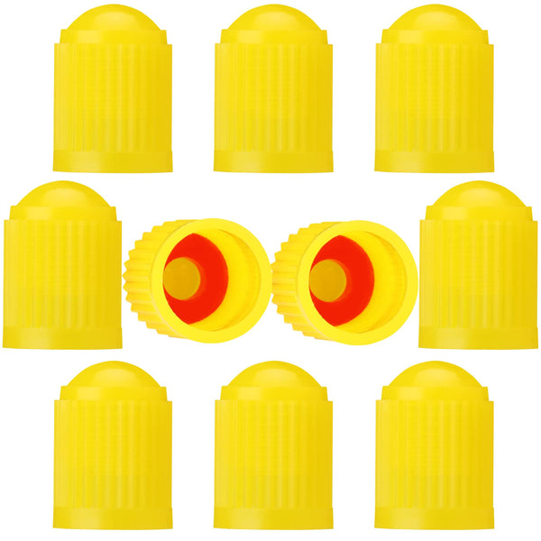 TCPENG® 10PCS Tyre Valve Caps, with O Seal Ring, Universal Stem Dust Covers for SUV, Cars, Bike, Motorcycles, Trucks, Heavy-Duty, Airtight Seal, Screw-On, Easy to Operation (10 Pack Black)