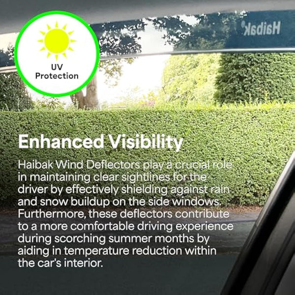 Haibak Wind Deflectors Set Compatible with VW Transporter T5-T6/T6.1 Van II/III 2 Doors 2003-2021 2pc Dark Tinted in Channel Fitment