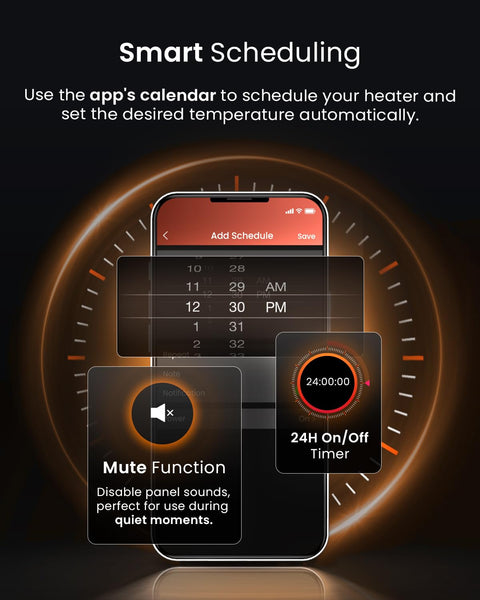 Pro Breeze Smart 2500W 11 Fin Oil Filled Radiator with Digital Display and WiFi Smart App, Thermostat, 24Hr Timer, 3 Heat Modes, Child Lock, Overheat & Tip-Over Protection Oil heater for Home - Black