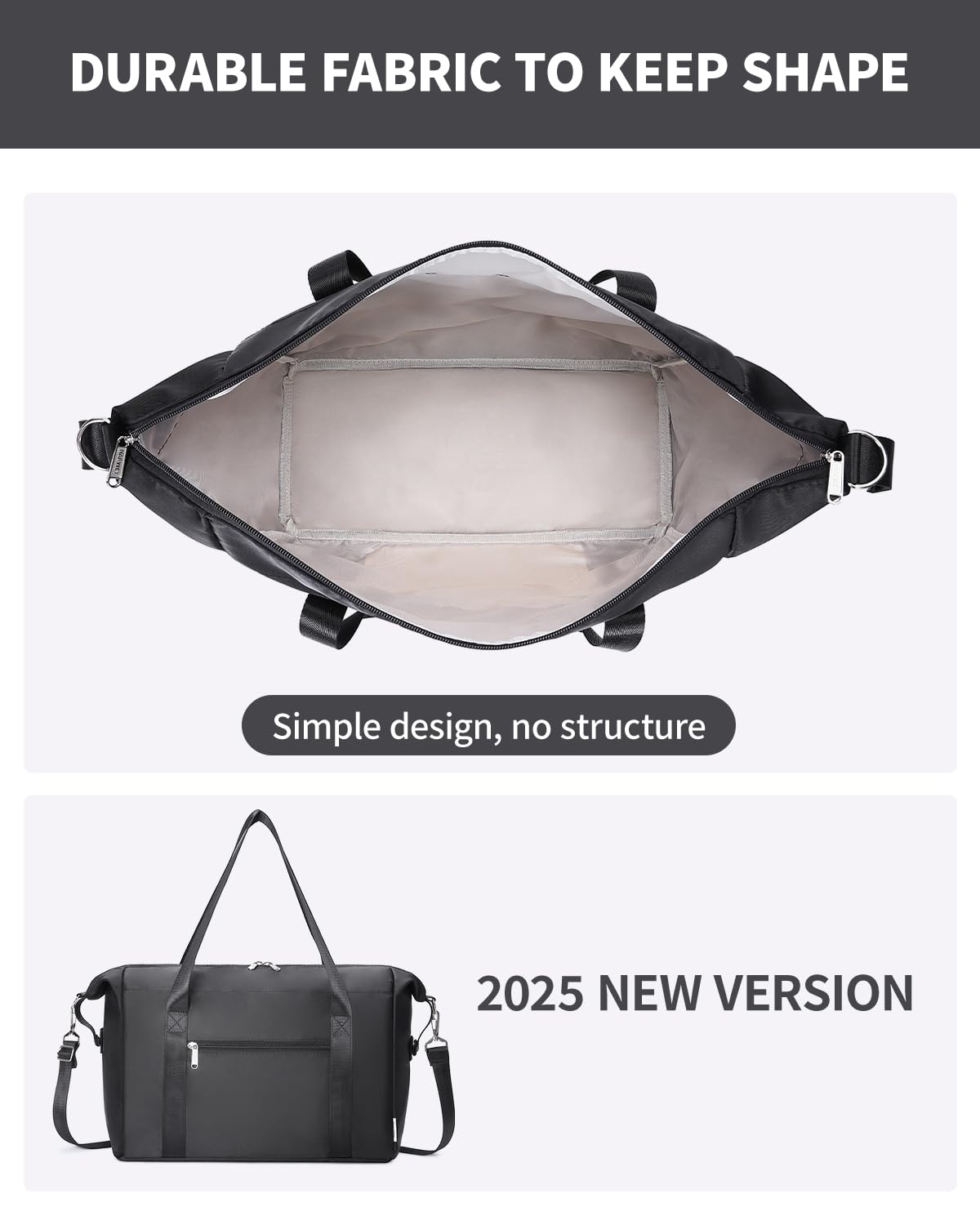 Narwey for Ryanair Cabin Bag 40x20x25 Underseat Ryan Air Bag Foladble Travel Duffel Hospital Carry on Hand Luggage Holdall Weekend Overnight Bag for Women and Men 20L (Beige with Green Straps)