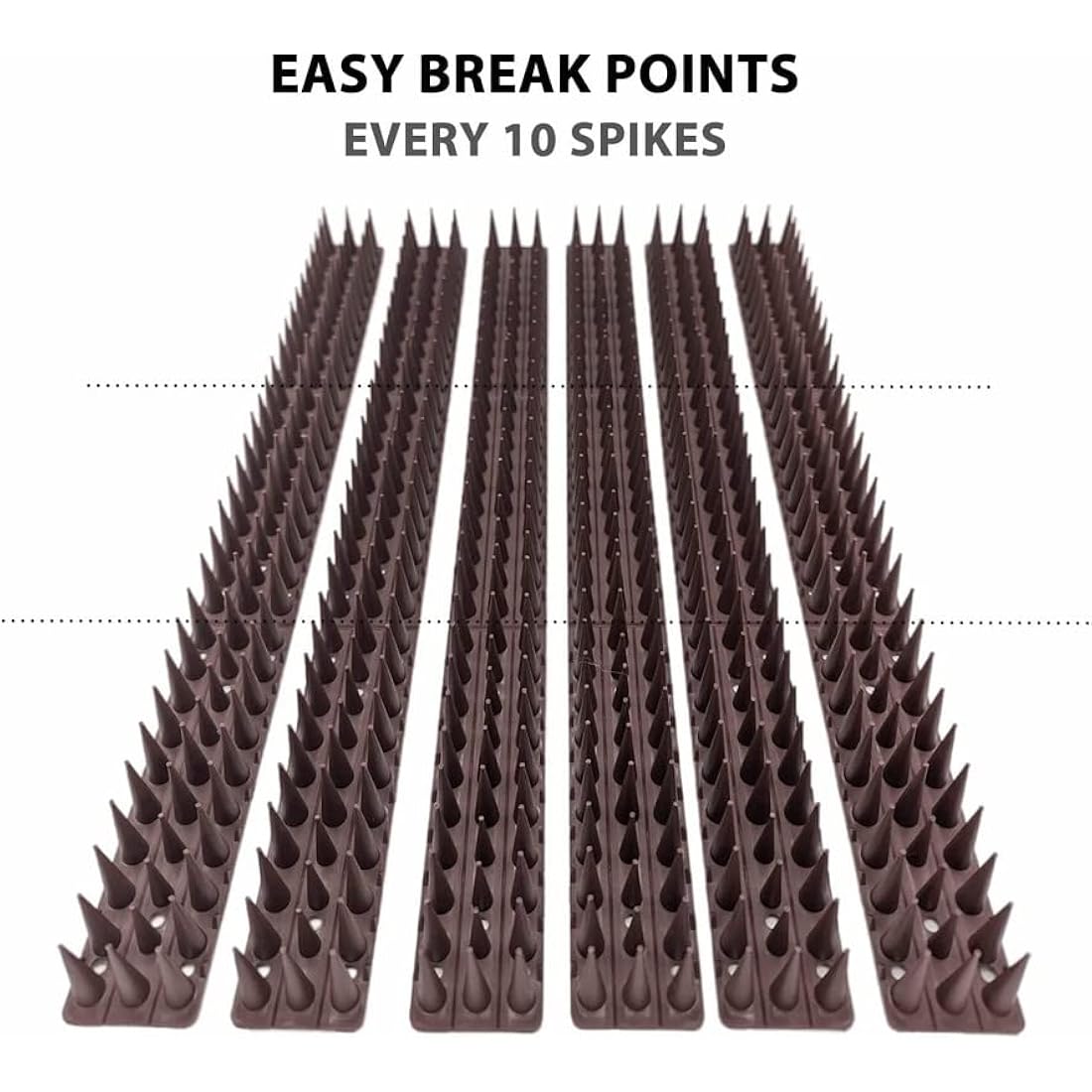 Wall & Fence Spikes - Security Spikes, Stop Climbing Over Walls and Fences, Ideal for Keeping Pigeons, Birds, Squirrels, Cats Away, Suitable for Fences, Balcony, Roofs - MultiPack 8X12