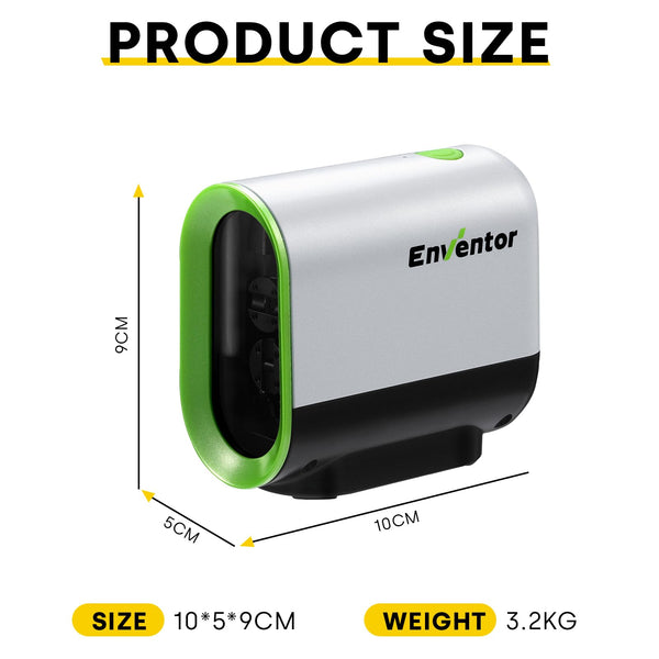 Enventor Rechargeable Laser Level, 25M 2200mAh Li-ion Battery Green Laser Level Self Leveling with Pulse Mode, 7 Hours Working Time, 360° Magnetic Base, Switchable Horizontal/Vertical/Cross line