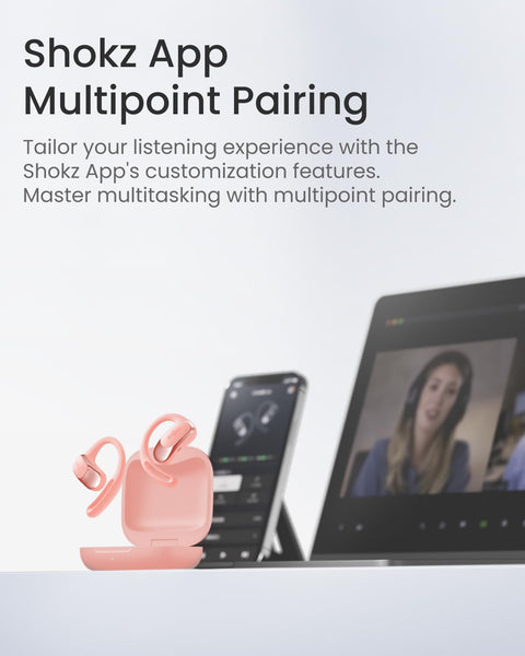 SHOKZ OpenFit Air Open-Ear Headphones, True Wireless Bluetooth Earphones with Mic, Fast Charging, 28h Playtime, IP54 Waterproof for Workout - Black