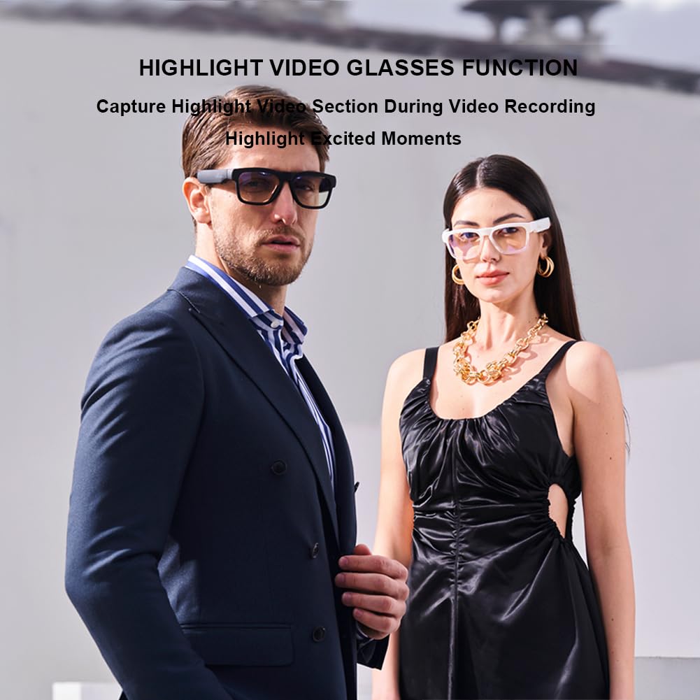 OhO Smart Glasses,128G Camera & Bluetooth Sunglasses with Open Ear Speaker Headset Headphone, Indoor&Outdoor Sports,Polarized UV Protection,For Men Women